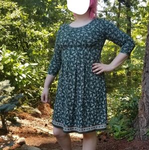 Unique green floral skater dress